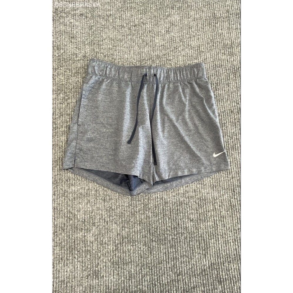 Nike Women's Dri-FIT Athletic Shorts Gray Heather Drawstring Side Pockets Sz S